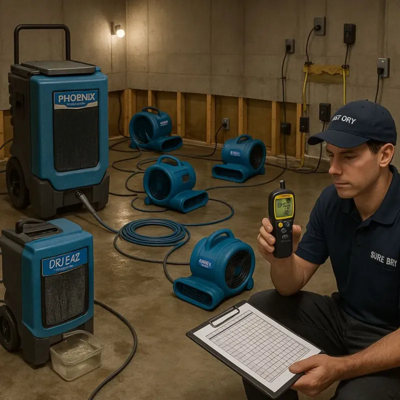 Structural Drying and Dehumidification process in Sunrise Lake, PA